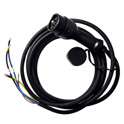 Type-2 32A 1-phase plug with a 5m cable for EV charging 