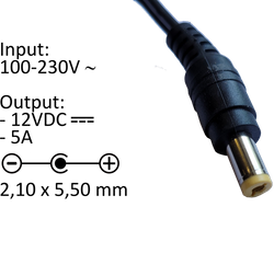 Power Supply 12V/5A for DiagProg4/DiagProg5